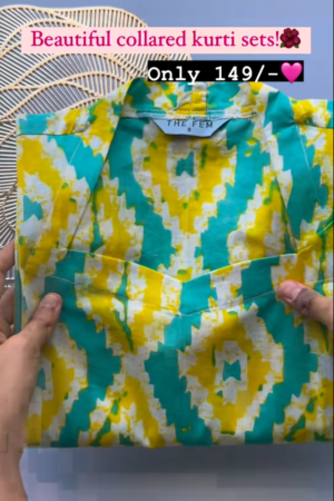 Regular Wear Collar Kurti Sets