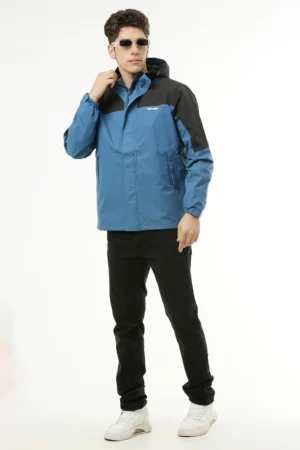 MonsoonShield Black Blue Rain Jacket For Men