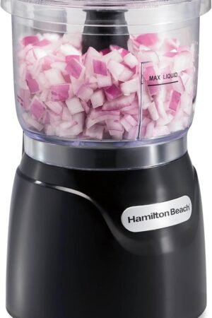 Electric Vegetable Chopper & Mini Food Processor, 3-Cup, 350 Watts, for Dicing, Mincing, and Puree, Black