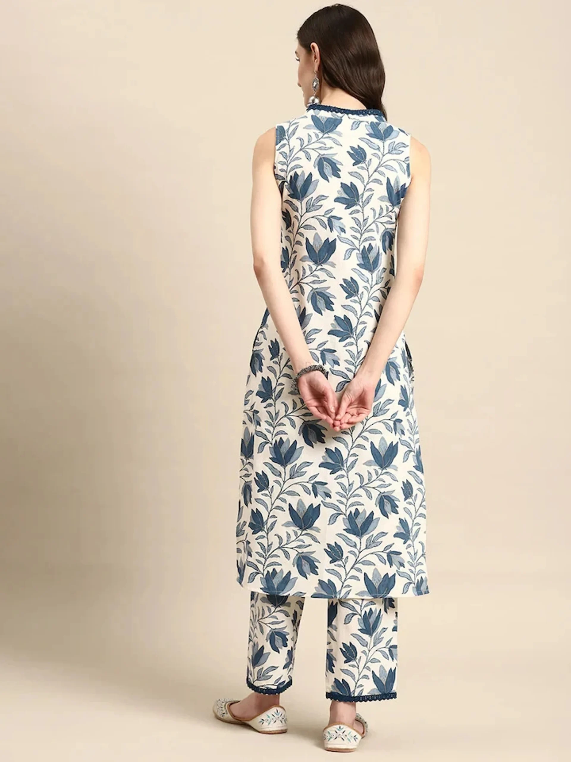 Women's Cotton Printed Straight Kurta and Pant Set - Image 3