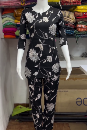 Black Floral Printed Co-Ord Set