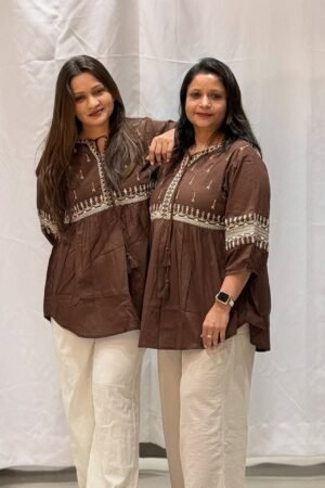 Cotton Embroidered Tassel Tunic With Pant
