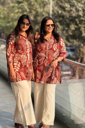 Cotton Printed Tunic With Linen Pant