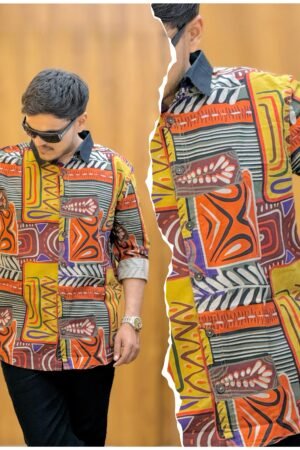Men's Tribal Print Designer Casual Shirt