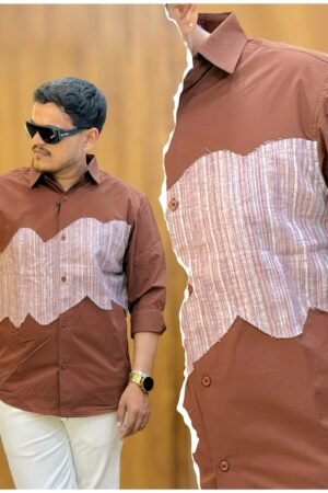 Men's Contrast Panel Casual Shirt
