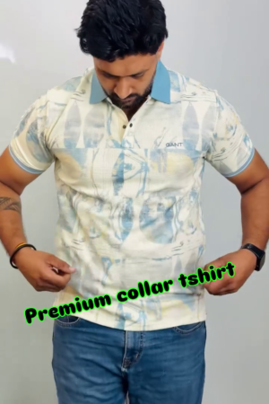 Men's Abstract Print Polo T-Shirt