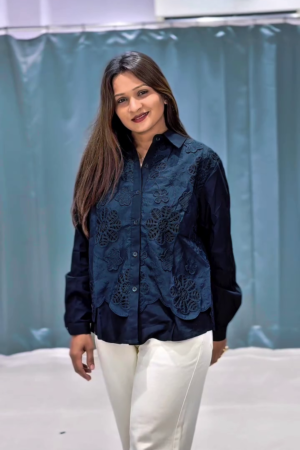 Cotton Floral Embroidered Shirt