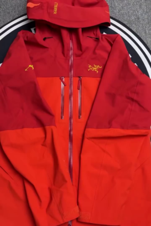 Red & OrangeTechnical Hooded Shell Jacket