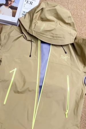 Olive Green Waterproof Hooded Rain Jacket