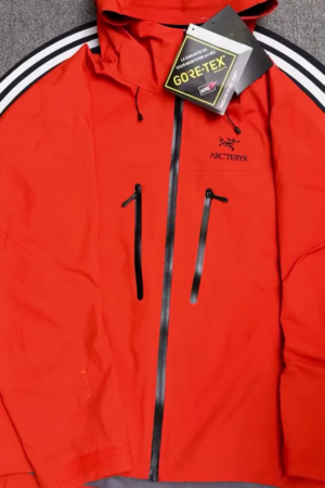 Orange Technical Hooded Shell Jacket