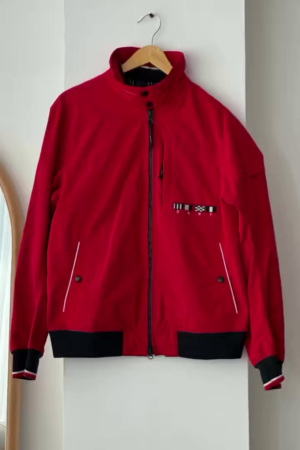 Red Casual Bomber Jacket
