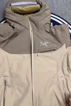 Beige Insulated Hooded Winter Jacket