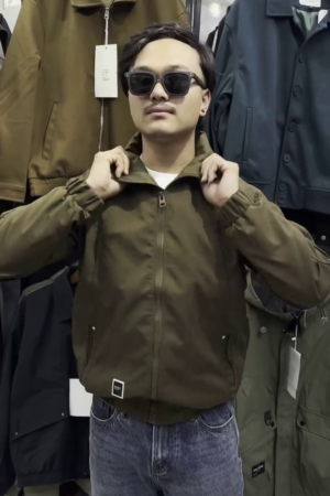 Olive Casual Zip-Up Jacket