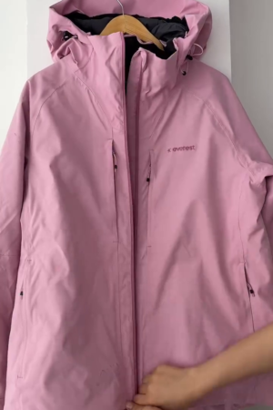 Pink Hooded Outdoor Rain Jacket