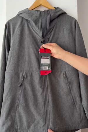 Grey Softshell Hooded Jacket