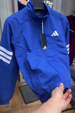 Blue Athletic Track Windbreaker