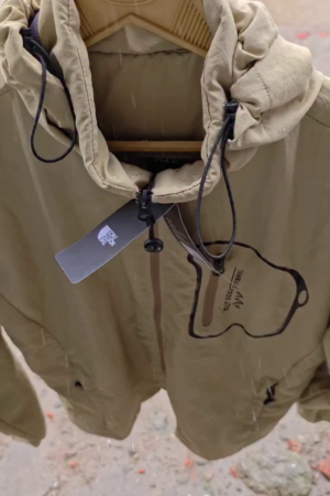 Khaki Outdoor Hooded Rain Jacket