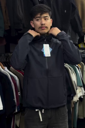 Black Technical Hooded Shell Jacket