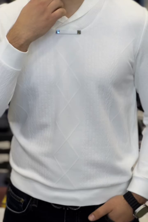 Men's Textured V-Neck Sweater