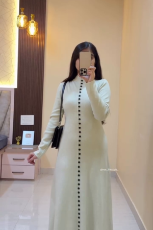 Women's Button-Front Maxi Knit Dress