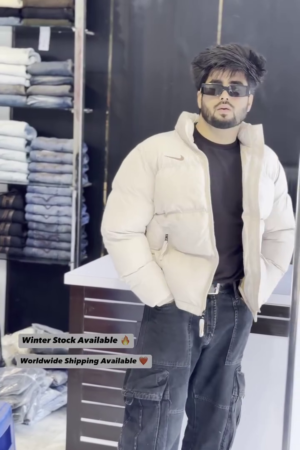 Alpine White High-Neck Puffer Jacket