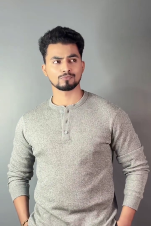 Classic Waffle-Knit Henley Winter Top