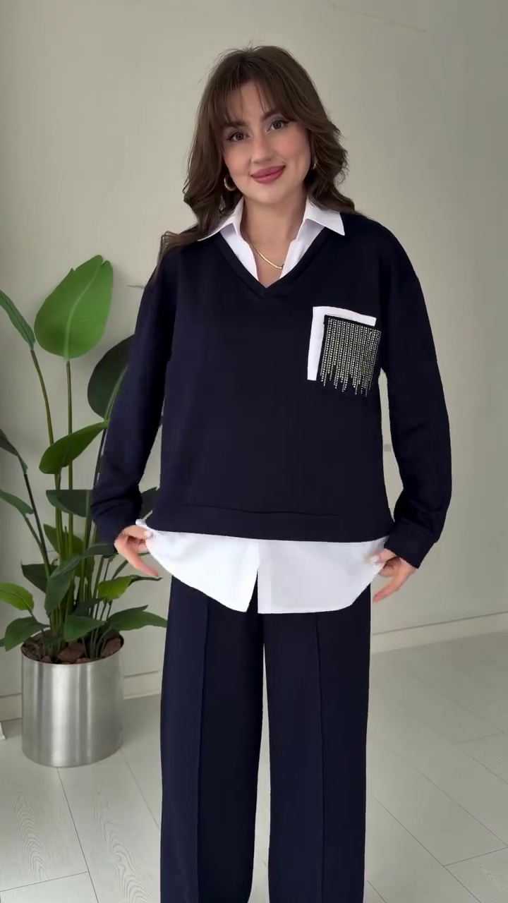 Women's Layered Shirt Style Co-Ord Set - Image 3