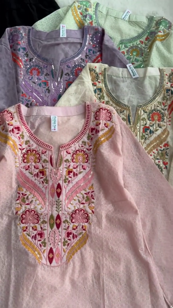 Women's Cream Embroidered Kurta - Image 5