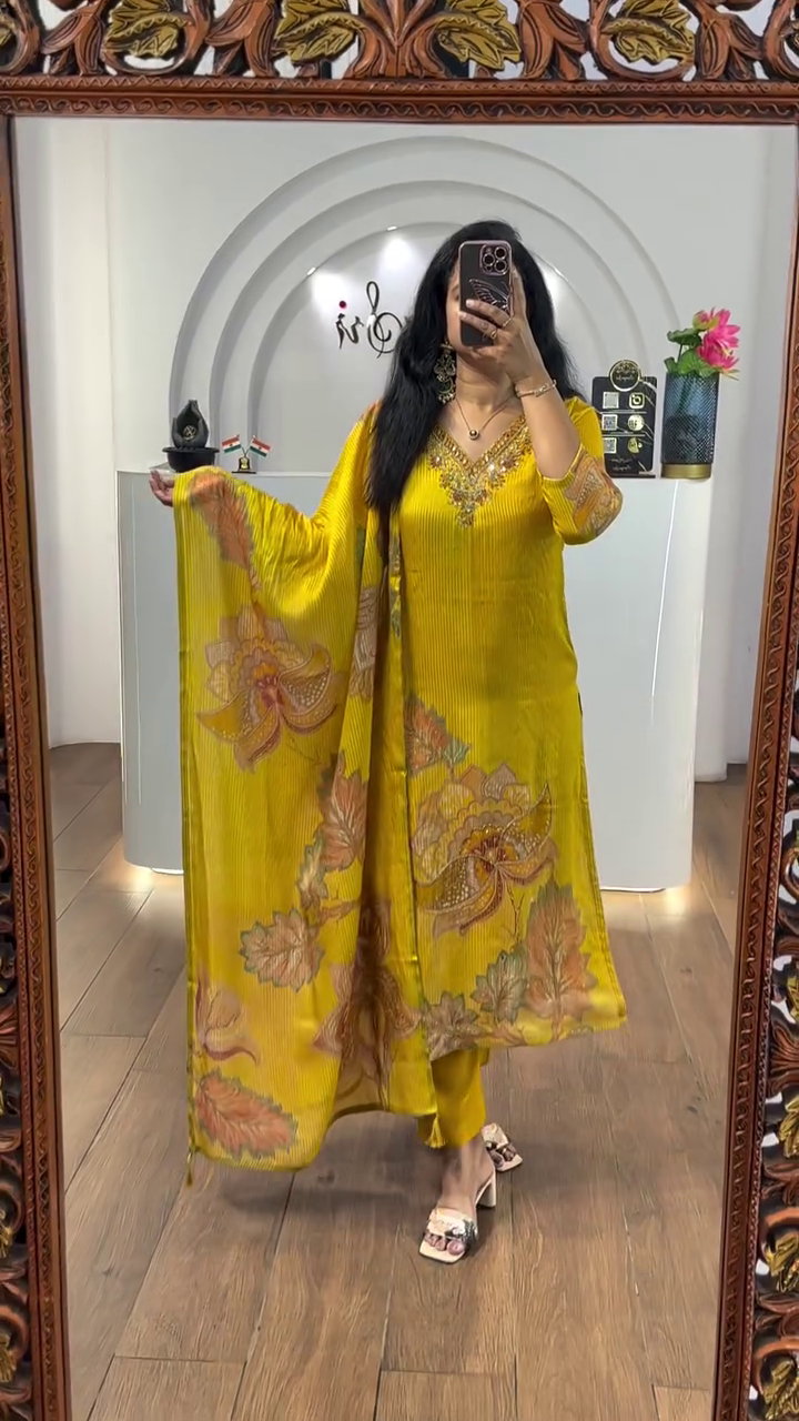 Women's Sea Green Printed Kurta Set - Image 2