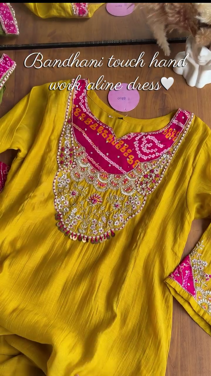 Women's Yellow Floral Embroidered Kurta Set - Image 3