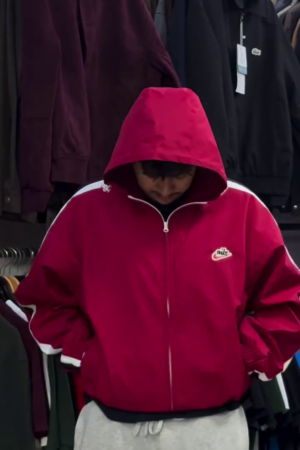 Magenta Pink Hooded Track Jacket