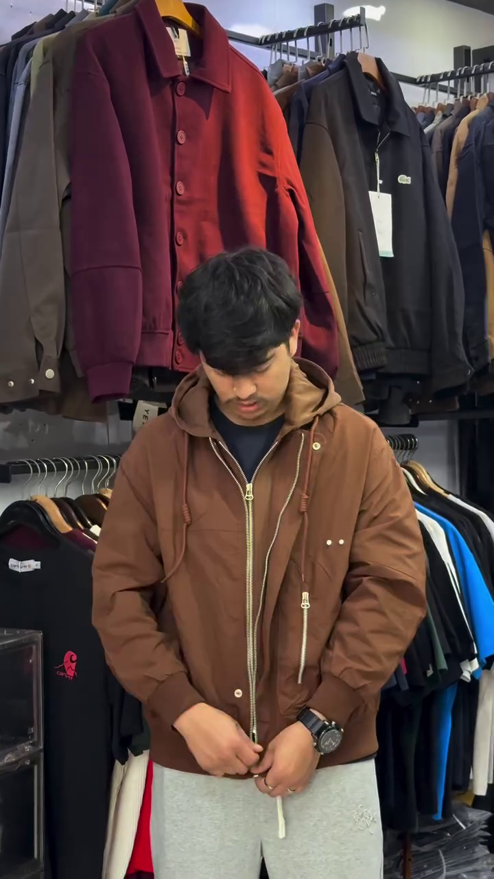 Brown Hooded Utility Jacket - Image 2