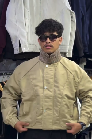 Contrast Collar Bomber Jacket