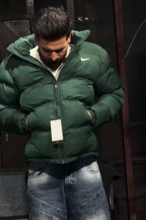 Green Hooded Puffer Jacket