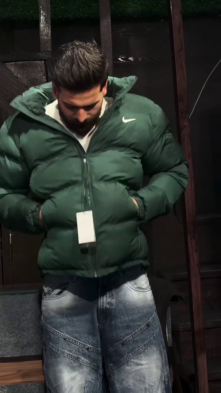 Green Hooded Puffer Jacket