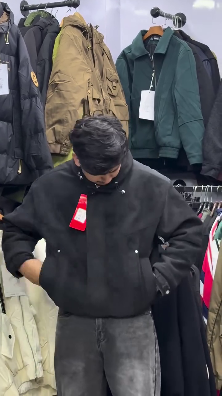 Black Hooded Pullover Jacket