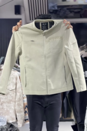 Zip-Up Leather-Look Jacket