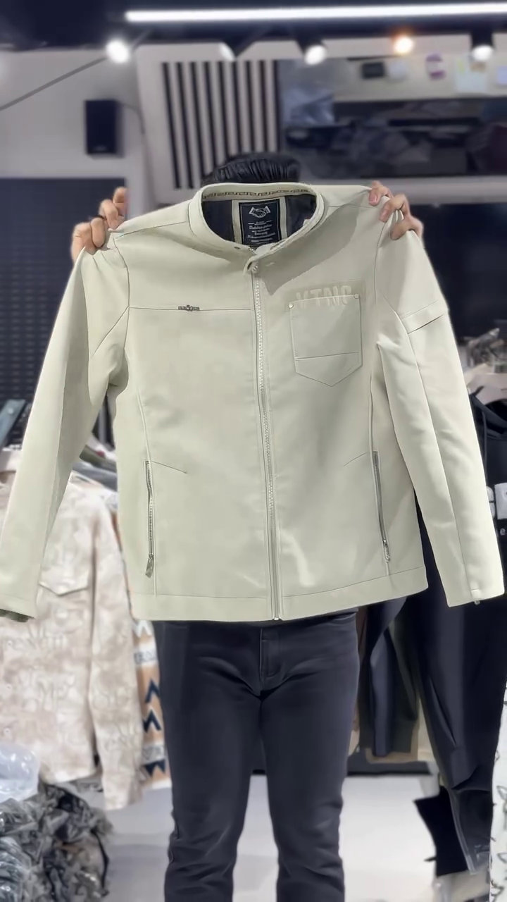Zip-Up Leather-Look Jacket