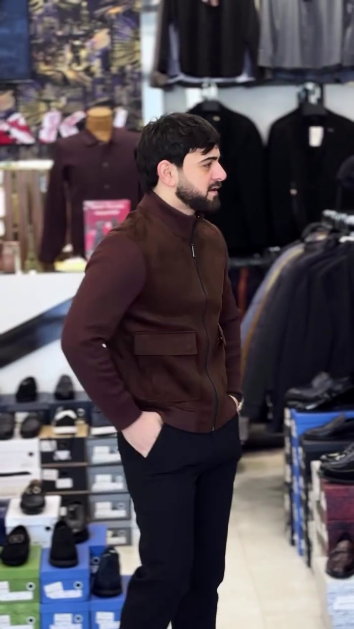 Brown Zip-Up Utility Jacket - Image 3