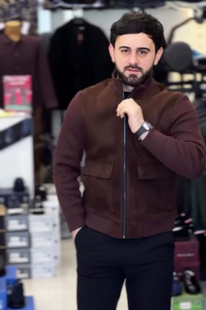 Brown Zip-Up Utility Jacket